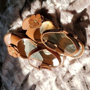 Nine West Floral Wedge Sandals EUC Sz 6